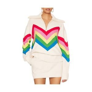 Show Me Your Mumu 'Weston' White Half Zip Pullover Size M